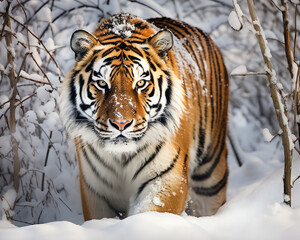 Fototapeta na wymiar Sibirischer Tiger im Schnee