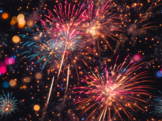 Fototapeta premium Generative image of fireworks.