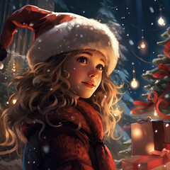 Happy Merry Christmas with Santa. Generative AI.