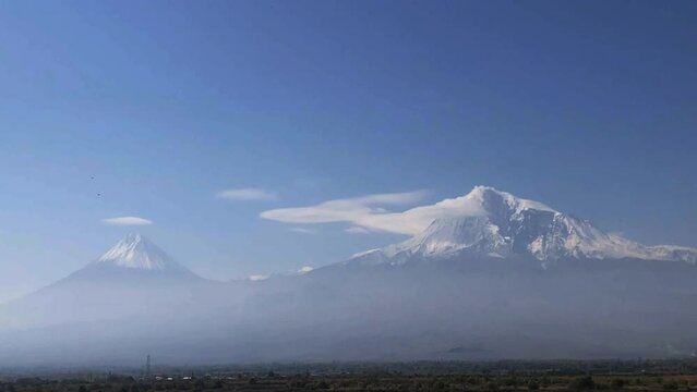 Time lapse photography of Ararat Mountains in Armenian.
