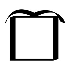 black gift box with ribbon