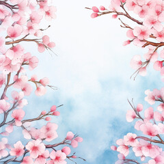 Obraz na płótnie Canvas 桜の花のある風景　Generative AI