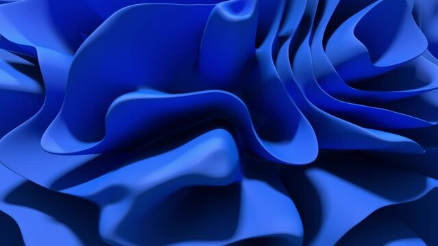 3D Animation - Looped animated blue wavy abstract background