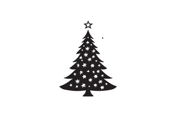Christmas tree silhouette png vector