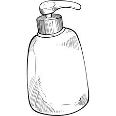 liquid soap handdrawn illustration