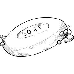 bar soap handdrawn illustration