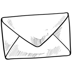 envelope handdrawn illustration - obrazy, fototapety, plakaty
