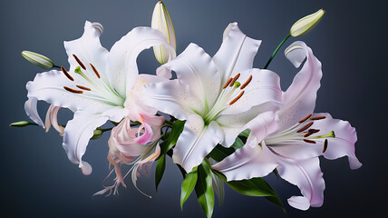 Airbrush-artwork-showcasing-a-lily-in-stunning-realism,-evoking-a-sense-of-floral-enchantment