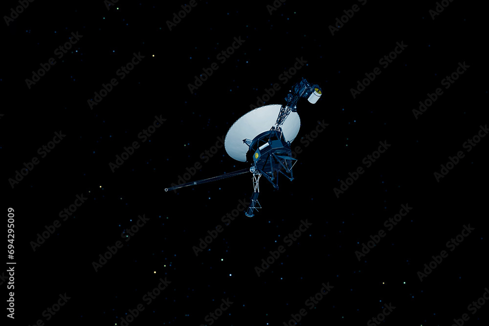 Wall mural space probe in space. elements of this image furnished by nasa