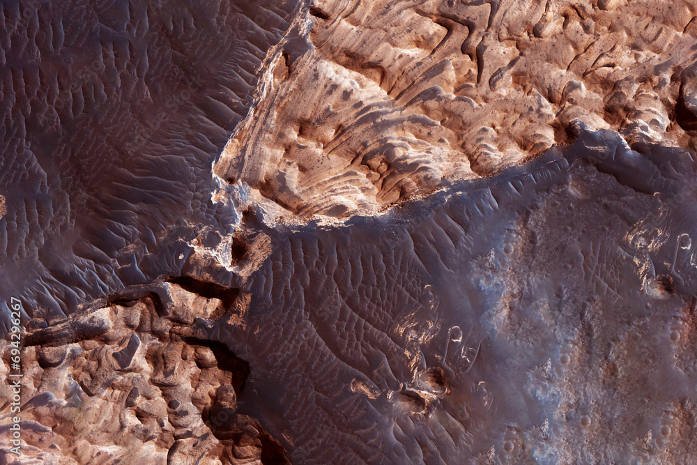 Wall mural surface of the planet mars. elements of this image furnished by nasa