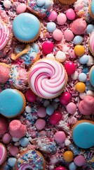 Fototapeta na wymiar Candy sweets vertical background