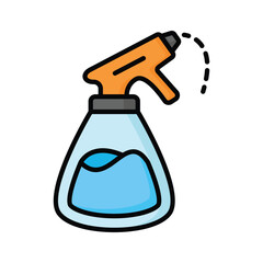 An amazing icon of water spray bottle, cleaning spray bottle vector design