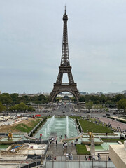 Fototapeta na wymiar Eiffel Tower view from Trocdero in Paris, France