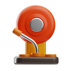 Firefighter Object Bell 3D Illustration
