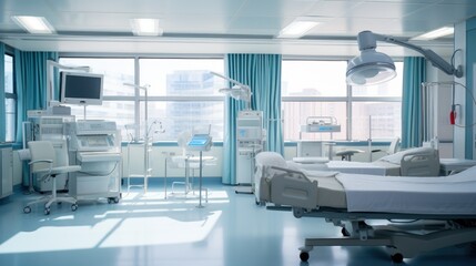 Modern hospital isolation room - Powered by Adobe