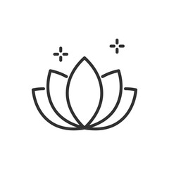 Lotus, linear icon. Line with editable stroke