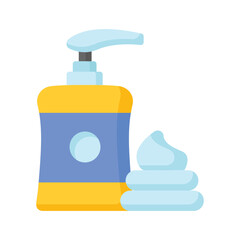 Shaving foam for smooth skin, shaving foam bottle vector design