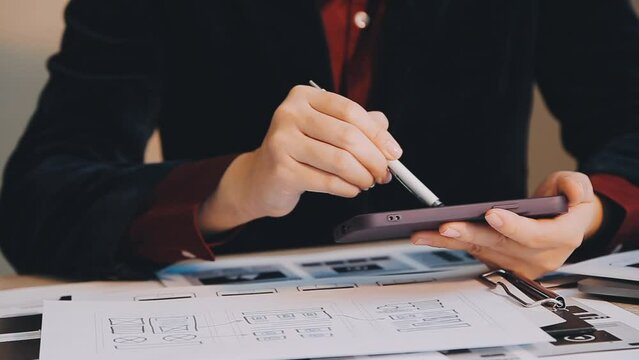 Programmer and Developer coding software application.