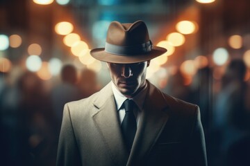Detective man concept background - obrazy, fototapety, plakaty