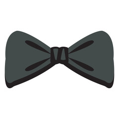 Black vector bow tie. Сostume element. Elegant classic men's tie.