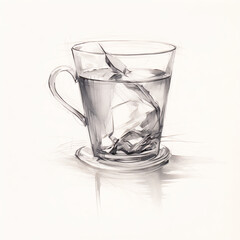 Contemporary Sketch of Tea: Refined Graphite and Charcoal Shading