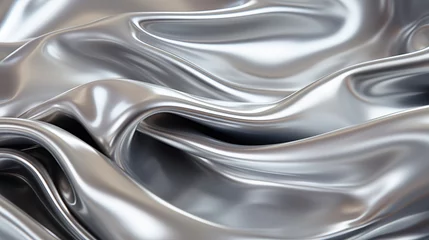 Fotobehang silver silk background © natalikp