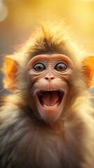 Funny monkey . Vertical background