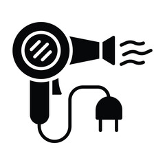 Premium and modern icon of hair dryer in trendy style, electronic appliance