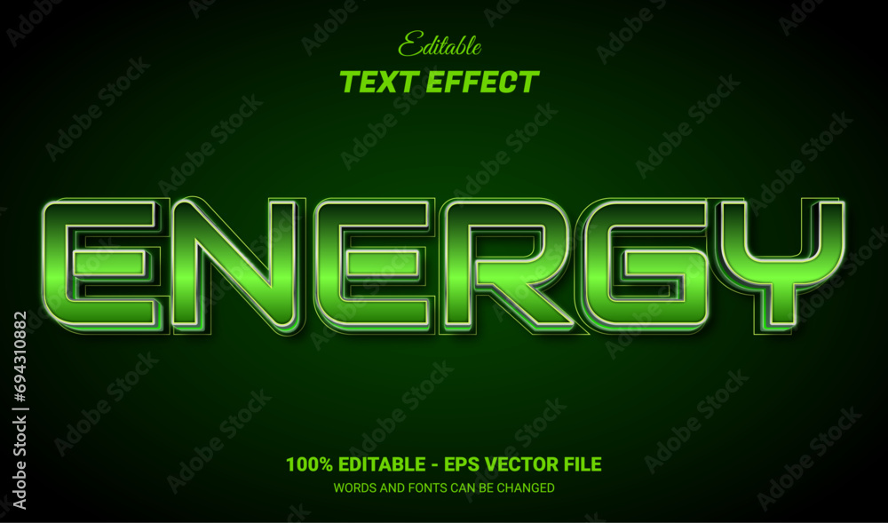 Canvas Prints energy editable text effect