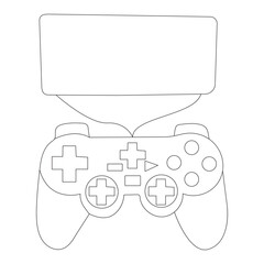 Continuous one line art hand drawing  of Game controller vector illustration.