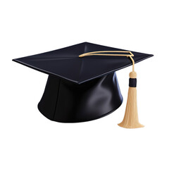 College academic tradition degree graduation success cap isolated on transparent background.