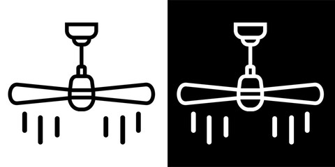 Ceiling, fan, home appliances Icon. Electronic Devices Icon And Hardware Icon. Black icon. Black line logo.