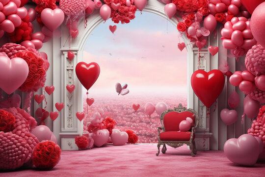 Heart Shaped Balloons For Valantine Day