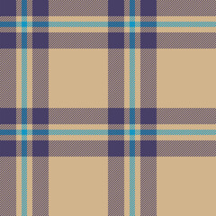 Plaid seamless pattern. Check fabric texture. Vector textile print.