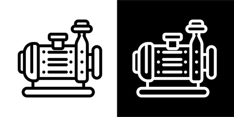 Water pump Icon. Electronic Devices Icon And Hardware Icon. Black icon. Black line logo.