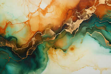 A mesmerizing alcohol ink creation showcasing a symphony of earthy tones