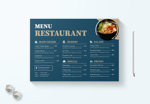 Restaurant Food Menu Layout