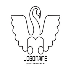 Swan logo set design vector