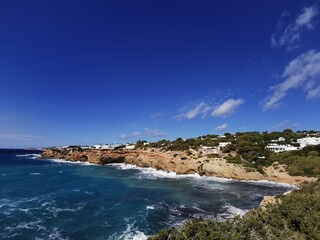 Fototapeta na wymiar Rocky coastline in Ibiza
