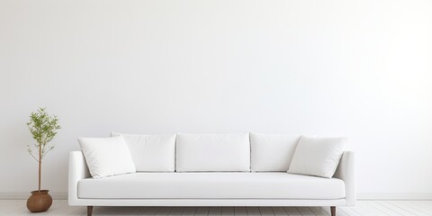 Minimal and aesthetic couch in white color.