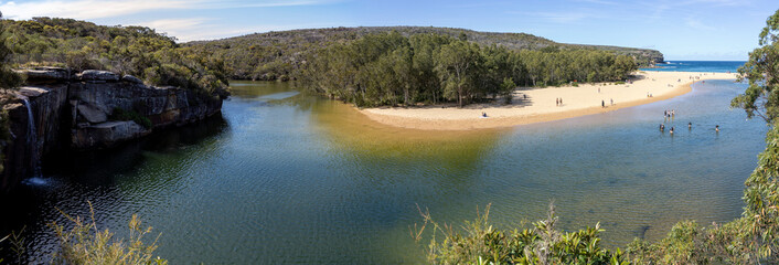 Wattamolla beach and cliffs