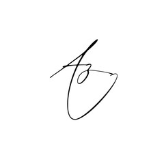 A hand-drawn signature logo design template	