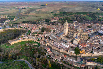 Fototapeta premium Views from above of the city of Segovia in Spain