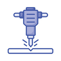 Jackhammer icon design, electric drilling constructional machine