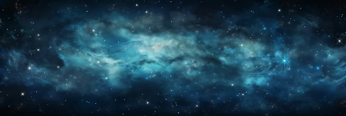 Fotobehang Blauwgroen Ciel de nuit avec étoiles et voie lactée, arrière plan graphique, illustration ia générative