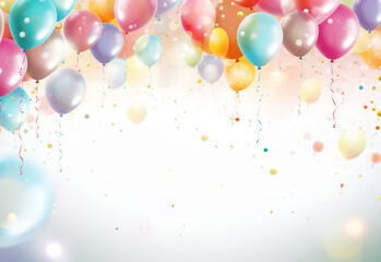 Air colored balloons with space for an inscription on a neutral background.