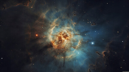 Fototapeta na wymiar Interstellar Majesty: Regal Beauty in the Cosmic Night, generative ai