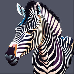 Zebra. Illustration. Zebra in natural grass habitat, Kenya National Park. Nature wildlife scene, Africa. International Zebra Day. January 31. 2024.