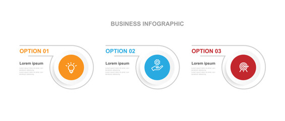 Business template infographic vector element with 3 step plan and with road concept  - obrazy, fototapety, plakaty