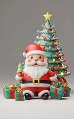 santa claus and christmas tree